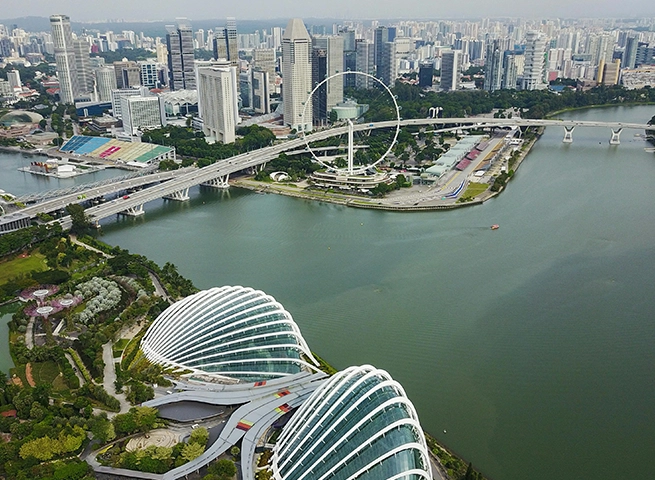 Aerial View of city Buildings
