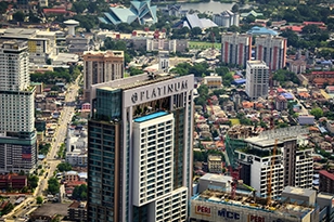 Aerial View of Kuala Lumpur's Skyline with Skyscraper